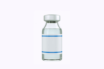 vaccine vial isolated on white background