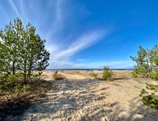 Baltic Sea spring coast  sea  beach Lilaste Latvia