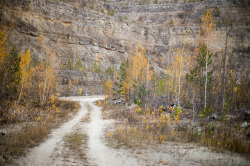the road in the canyon.