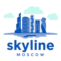 Sklyline Moscow logo, silhouette vector illustration