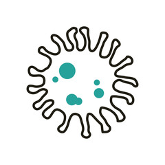 Isolated virus half line half color style icon vector design