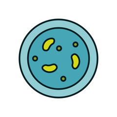 Isolated virus inside plate line and fill style icon vector design