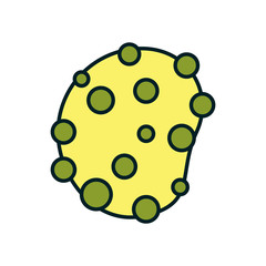 Isolated virus with spheres line and fill style icon vector design