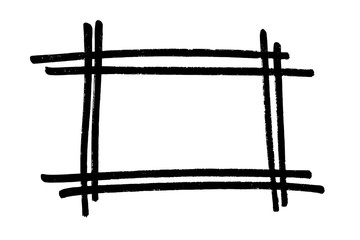 Fototapeta na wymiar Frame hand drawn in black. Dark border isolated on white background. Monochrome design element. Digitally generated image. Vector illustration, Eps 10.