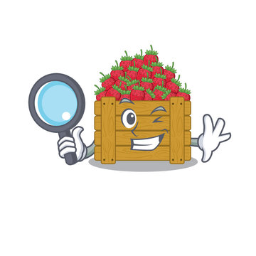 strawberry fruit box in Smart Detective picture character design