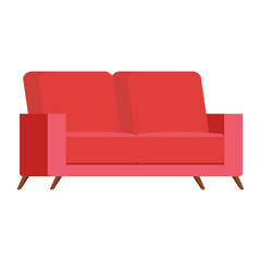 comfortable couch red color isolated icon vector illustration design