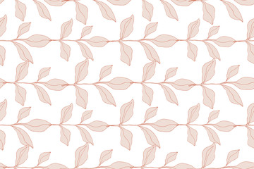 Floral vintage seamless pattern with foliage