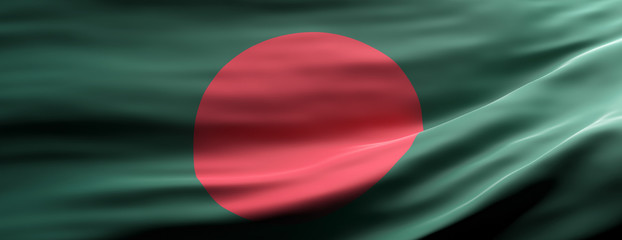 Obraz premium Bangladesh national flag waving texture background. 3d illustration