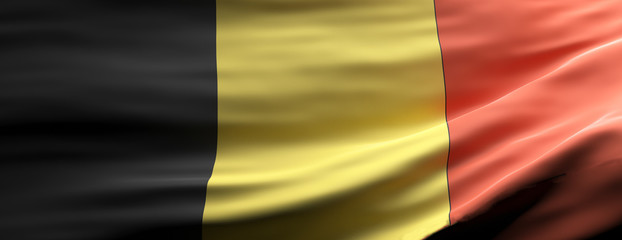 Obraz premium Belgium national flag waving texture background. 3d illustration