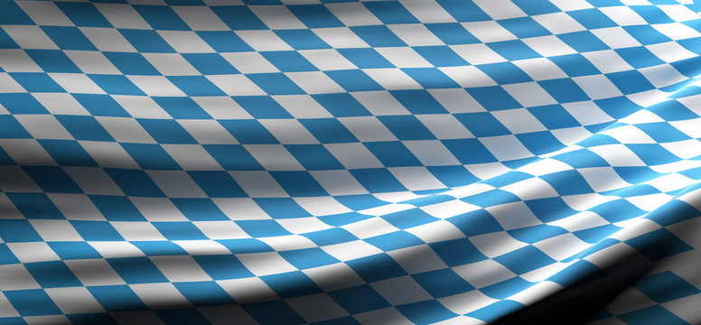 Bavaria national flag waving texture background. 3d illustration