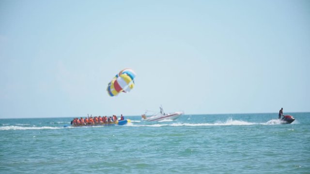 parachute attached to the boat