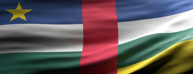 Obraz premium Central African Republic national flag waving texture background. 3d illustration