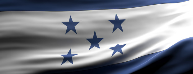 Honduras national flag waving texture background. 3d illustration