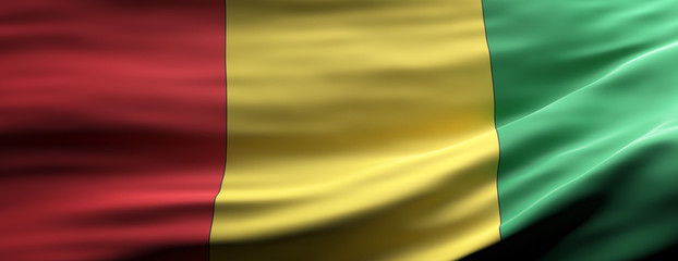 Guinea national flag waving texture background. 3d illustration