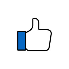 thumb up like hand symbol on white background