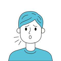 man coughing sick isolated icon vector illustration design