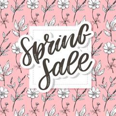 Spring sale Vector word sale .Letters made of flowers and leaves on a white background.