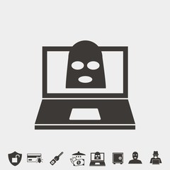 computer malware icon vector illustration and symbol for website and graphic design