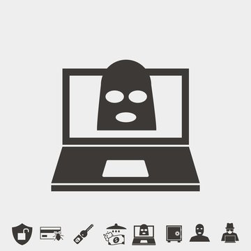 Computer Malware Icon Vector Illustration And Symbol For Website And Graphic Design