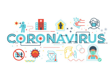 Coronavirus word lettering illustration