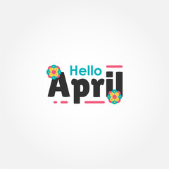 Hello April Vector Design For Banner or Background