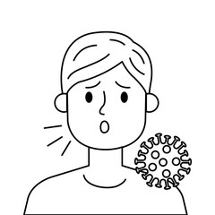 man sick of covid 19 isolated icon vector illustration design
