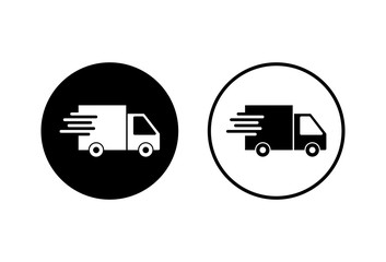 Delivery Icons set on white background. Fast Delivery Icon. Fast shipping delivery truck. Truck icon delivery