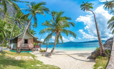 Zelfklevend Fotobehang Kustlandschap van El Nido, Palawan Island, Filippijnen, een populaire toeristische bestemming voor zomervakanties in Zuidoost-Azië, met tropisch klimaat en prachtig landschap. © DreamArchitect