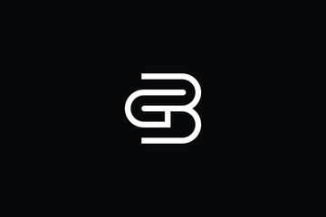 Minimal elegant monogram art logo. Outstanding professional trendy awesome artistic GB BG initial based Alphabet icon logo. Premium Business logo White color on black background - obrazy, fototapety, plakaty