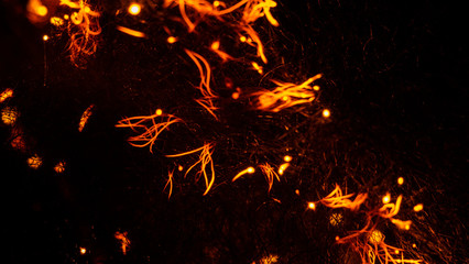Fototapeta na wymiar The combustion of metal particles