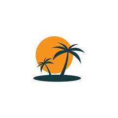 Palm tree summer logo