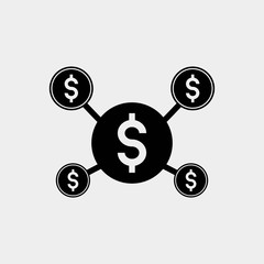 money distribution icon vector illustration and symbol for website and graphic design