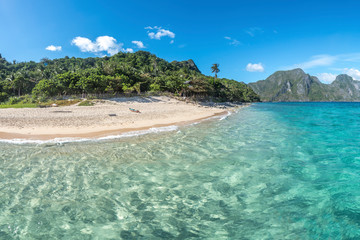 Coastal Scenery of El Nido, Palawan Island, The Philippines, a Popular Tourism Destination for Summer Vacation in Southeast Asia, with Tropical Climate and Beautiful Landscape.