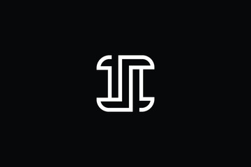 Obraz premium Minimal elegant monogram art logo. Outstanding professional trendy awesome artistic IS SI initial based Alphabet icon logo. Premium Business logo White color on black background