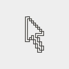 Obraz premium pixel cursor icon vector illustration and symbol for website and graphic design