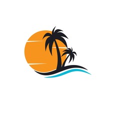 Palm tree summer logo