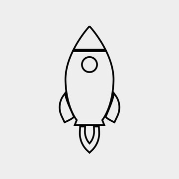 rocket launch icon vector illustration and symbol for website and graphic design