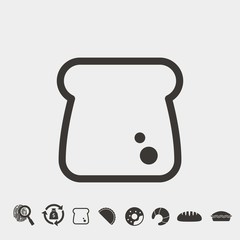 sliced bread icon vector illustration and symbol for website and graphic design