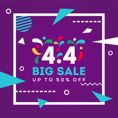 4 April Sale Banner Vector Design For Celebrate Moment. 4.4 Sale Design