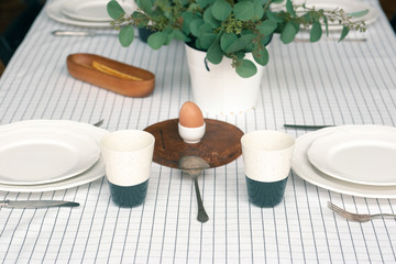 Table setting for breakfast