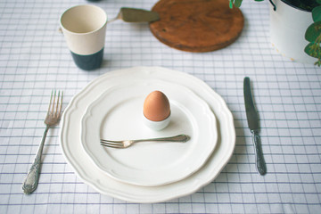 Table setting for breakfast