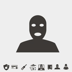 thief mask icon vector illustration and symbol for website and graphic design
