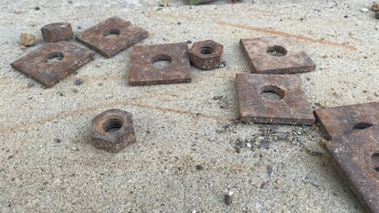 錆びたナット。部品/パーツの質感/テクスチャ/背景素材