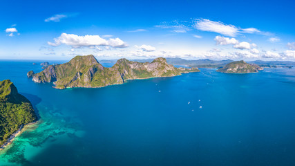 Coastal Scenery of El Nido, Palawan Island, The Philippines, a Popular Tourism Destination for Summer Vacation in Southeast Asia, with Tropical Climate and Beautiful Landscape.