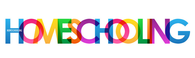 HOMESCHOOLING colorful vector typography banner