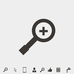zoom in icon vector illustration and symbol for website and graphic design