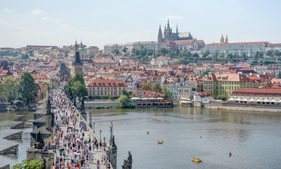 View over the Vltava to the Prague Castle