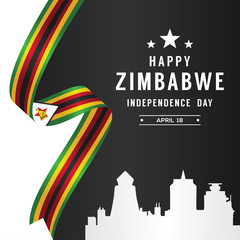 Zimbabwe Independence Day Vector Design For Banner or Background - obrazy, fototapety, plakaty
