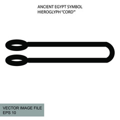 Ancient mystic egyptian symbol. Vector isolated editable black icon on white background. Egyptian paganism. Ancient egyptian religion. Hieroglyph. Magic amulets. Mystic Talisman.