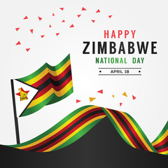 Zimbabwe Independence Day Vector Design For Banner or Background